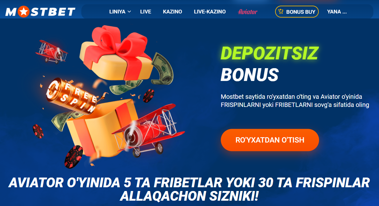 Mostbet depozitsiz bonus