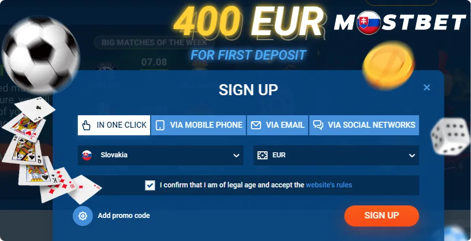 Mostbet Registrácia jeden klik